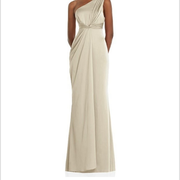 Chiffon Dessy One Shoulder Dress Size 2 - Picture 1 of 4